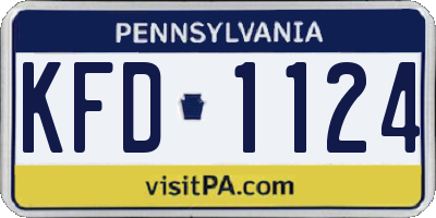 PA license plate KFD1124