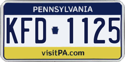 PA license plate KFD1125