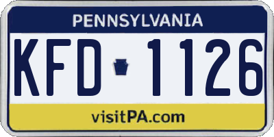 PA license plate KFD1126