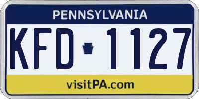 PA license plate KFD1127