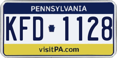 PA license plate KFD1128
