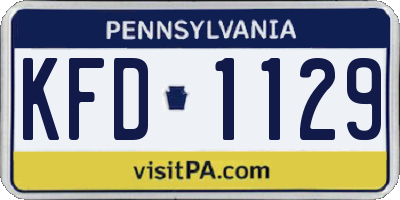 PA license plate KFD1129
