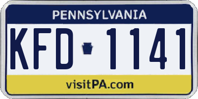 PA license plate KFD1141