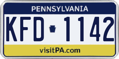 PA license plate KFD1142