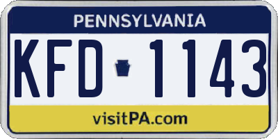 PA license plate KFD1143