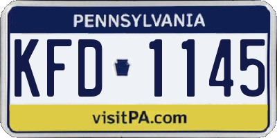 PA license plate KFD1145