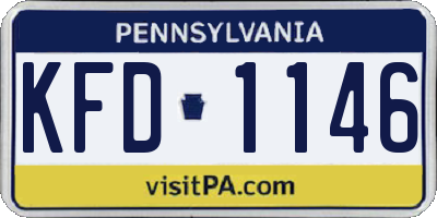 PA license plate KFD1146