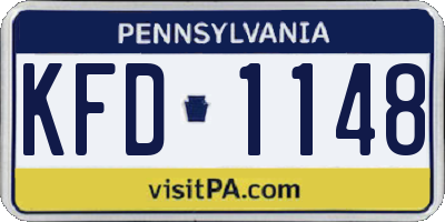 PA license plate KFD1148