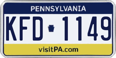 PA license plate KFD1149