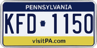 PA license plate KFD1150