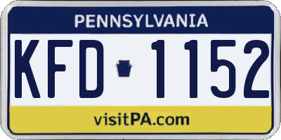 PA license plate KFD1152
