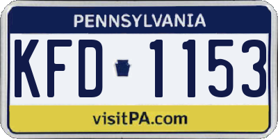 PA license plate KFD1153