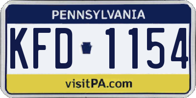 PA license plate KFD1154