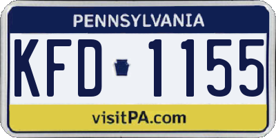 PA license plate KFD1155