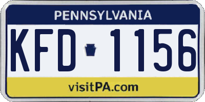 PA license plate KFD1156