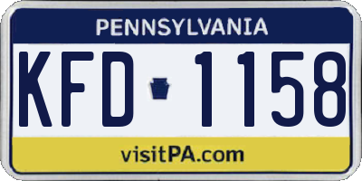 PA license plate KFD1158