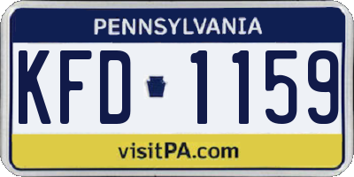 PA license plate KFD1159