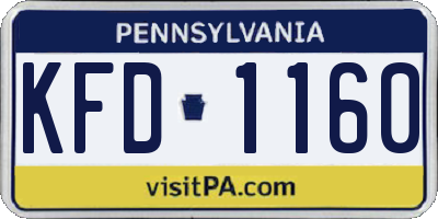 PA license plate KFD1160