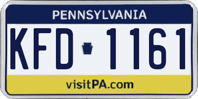 PA license plate KFD1161