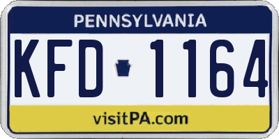 PA license plate KFD1164