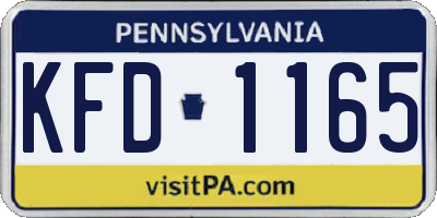 PA license plate KFD1165