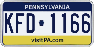 PA license plate KFD1166