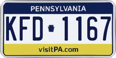 PA license plate KFD1167
