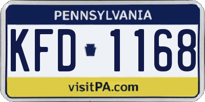 PA license plate KFD1168