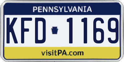 PA license plate KFD1169