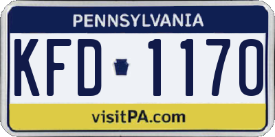 PA license plate KFD1170