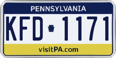 PA license plate KFD1171