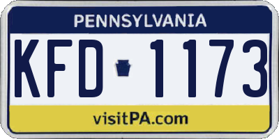 PA license plate KFD1173