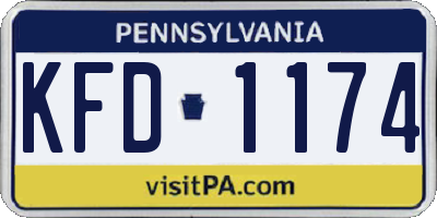 PA license plate KFD1174