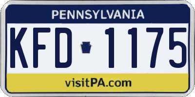 PA license plate KFD1175