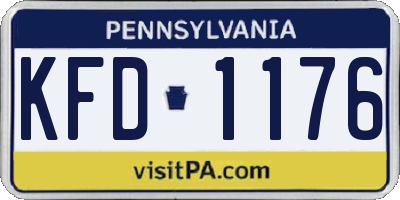 PA license plate KFD1176