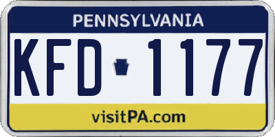 PA license plate KFD1177