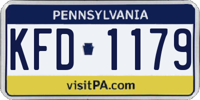 PA license plate KFD1179