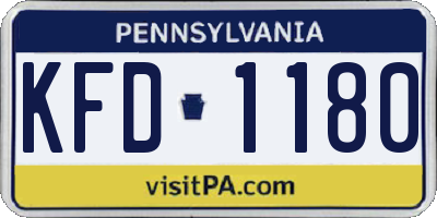 PA license plate KFD1180