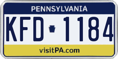 PA license plate KFD1184