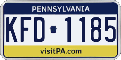 PA license plate KFD1185