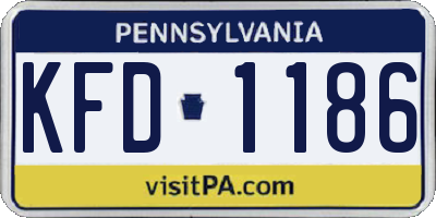 PA license plate KFD1186
