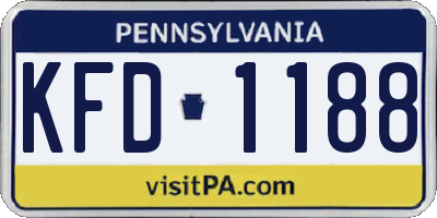 PA license plate KFD1188
