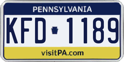 PA license plate KFD1189