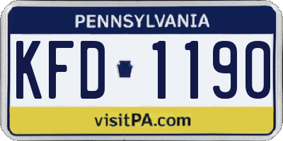 PA license plate KFD1190