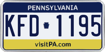 PA license plate KFD1195