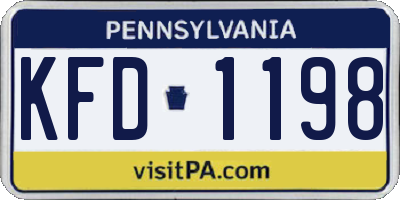 PA license plate KFD1198