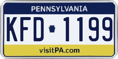 PA license plate KFD1199