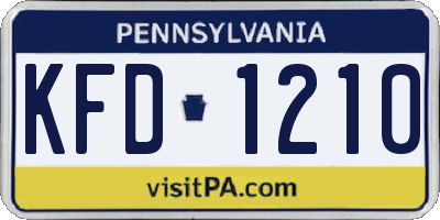 PA license plate KFD1210