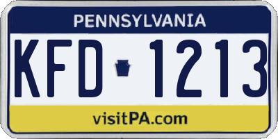 PA license plate KFD1213