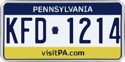 PA license plate KFD1214